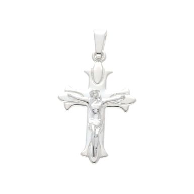 New Sterling Silver Fancy Crucifix Pendant
