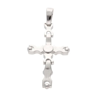 New Sterling Silver Large Moveable Cross Pendant