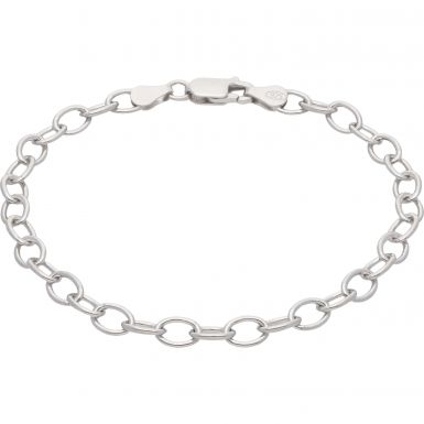New Sterling Silver Open Curb Link Ladies Bracelet
