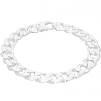 New Sterling Silver 9 Inch Solid Curb Link Mens Bracelet 1.3oz