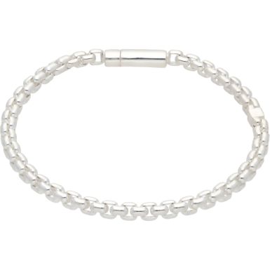 New Sterling Silver 8.5" Rounded Brick Link Bracelet
