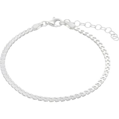 New Silver 7" - 7.5" Single Row Panther Link Ladies Bracelet