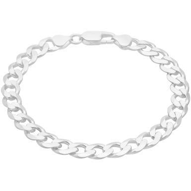 New Sterling Silver 8.5" Gents Solid Curb Bracelet 16.5g