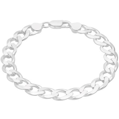 New Sterling Silver 8.5" Gents Solid Curb Bracelet 21g