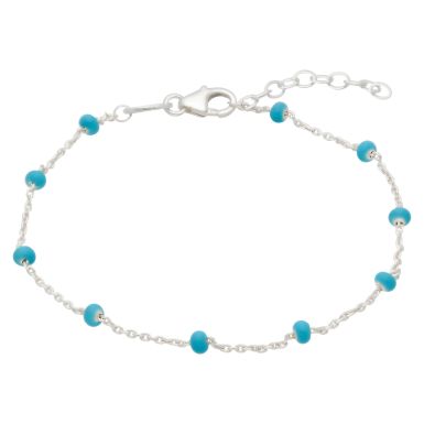 New Strling Silver Turquoise Colour Enamel Bracelet