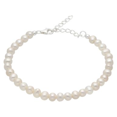 New Sterling Silver Freshwater Cultured Pearl Ladies Bracelet