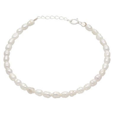 New Sterling Silver Fresh Water Cultured Pearl Bracelet