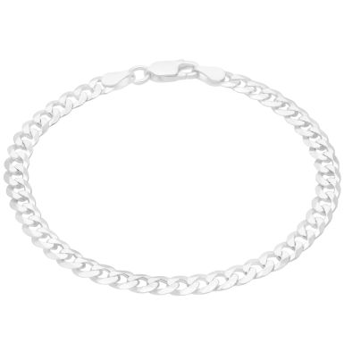 New Sterling Silver 7.5" Ladies Curb Link Bracelet
