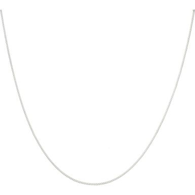 New Sterling Silver 16" Fine Curb Link Chain Necklace
