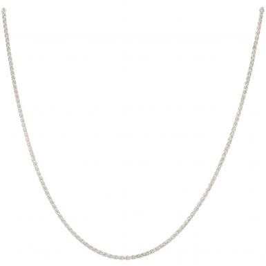 New Stering Silver 24 Inch Woven Wheat Link Chain Necklace