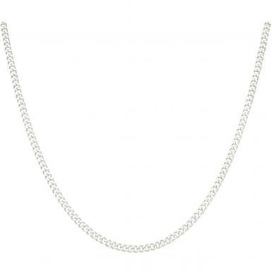 New Sterling Silver 22 Inch Close Link Flat Curb Link Necklace