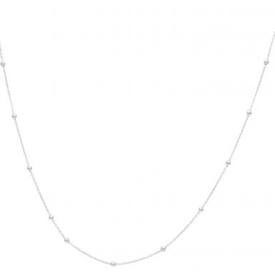 New Sterling Silver 41-45cm Trace & Bead Satellite Necklace