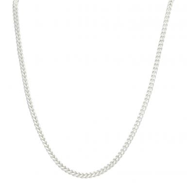 New Sterling Silver 22 Inch Square Franco Link Chain Necklace