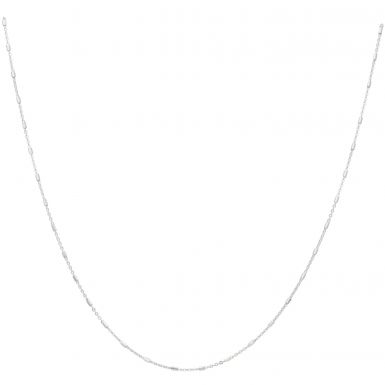 New Sterling Silver 16" Diamond-Cut Tube Bobble Chain Necklace