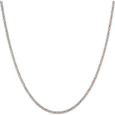 New Sterling Silver 18" Square Byzantine Chain Necklace
