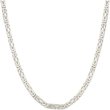 New Sterling Silver 24" Solid Byzantine Chain Necklace 2.6oz