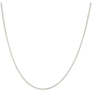 New Sterling Silver 26 Inch Woven Wheat Link Chain Necklace