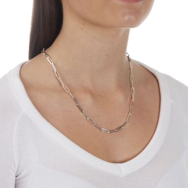 New Sterling Silver Paper Clip Link 20" Chain Necklace