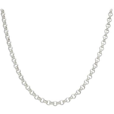 New Sterling Silver 24 Inch Round Belcher Chain Necklace 1.1oz