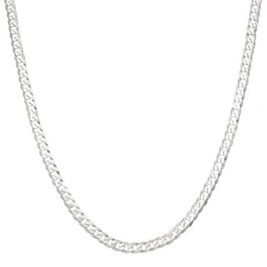 New Sterling Silver 18" Curb Link Chain Necklace