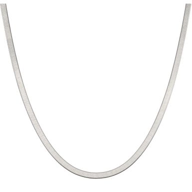New Sterling Silver 16" Herringbone Link Necklace