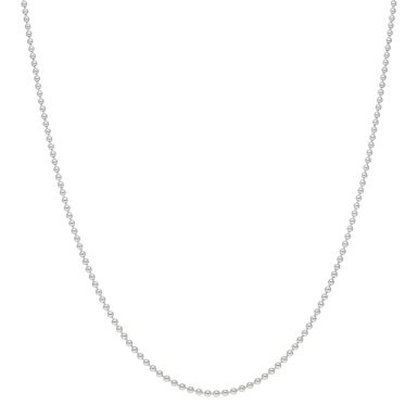 New Sterling Silver 24" Round Bead Link Chain Necklace