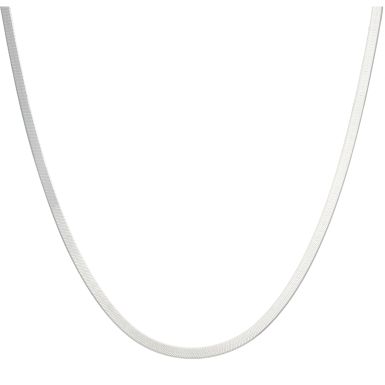New Sterling Silver 18" Herringbone Link Necklace