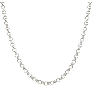New Sterling Silver 24" Round Belcher Link Chain Necklace