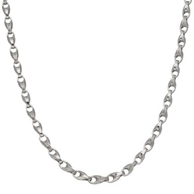 New Sterling Silver 24" Pattern & Polish Tulip Necklace 1.3oz