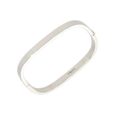 New Sterling Silver Hinged Square Ladies Bangle