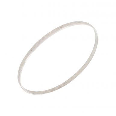 New Sterling Silver Patterned Push-On Bangle