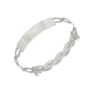 New Sterling Silver Expanding Open Link Identity Baby Bangle