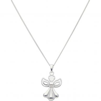 New Sterling Silver Guardian Angel Pendant & Chain Necklace