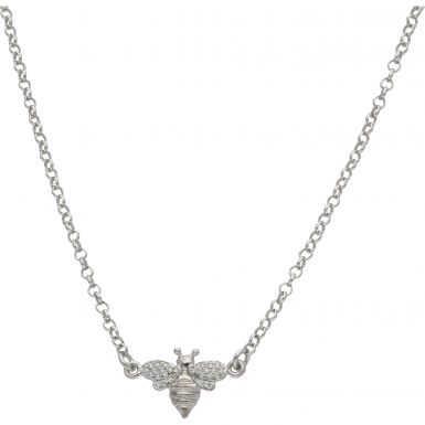 New Sterling Silver Cubic Zirconia Set  Bumble Bee Necklace