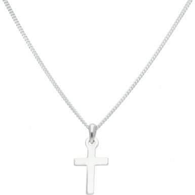 New Sterling Silver Small Cross & 14" Chain Necklace