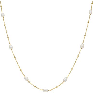 New Sterling Silver Adjustable 16-18" Freshwater Pearl Necklace