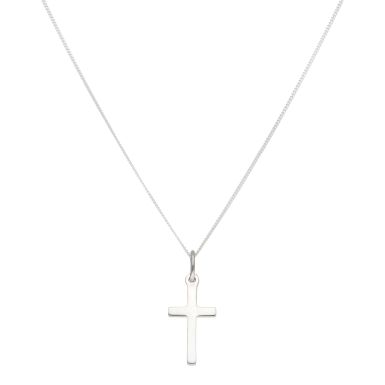 New Sterling Silver Small Cross & 18" Chain Necklace