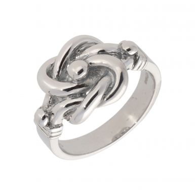 New Sterling Silver Solid Mens Knot Ring