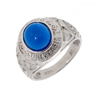 New Sterling Silver Blue Stone Oxford University College Ring