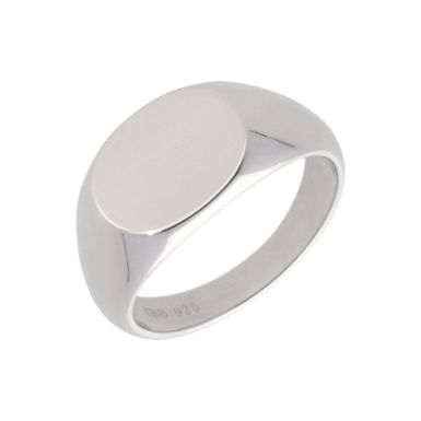 New Sterling Silver Oval Signet Ring