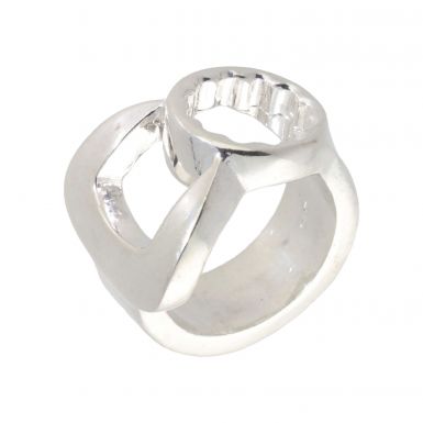 New Sterling Silver Mens Spanner Design Ring
