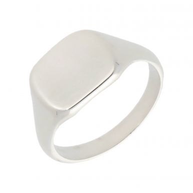 New Sterling Silver Cushion Shaped Signet Ring