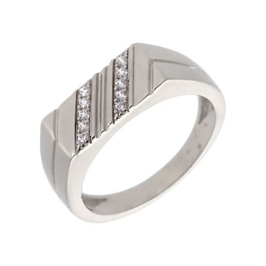 New Sterling Silver Cubic Zirconia Men's Ring