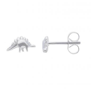 New Sterling Silver Stegasaurus Dinosaur Stud Earrings