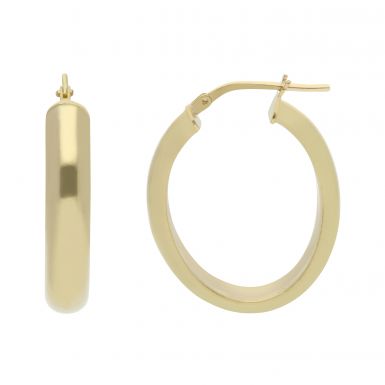 New Gold Plated Sterling Silver Small Oval Hoop Earrings