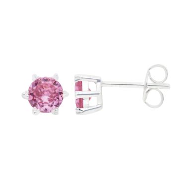 New Sterling Silver Cubic Zirconia Pretty Solitaire Stud Earring