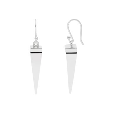 New Sterling Silver Long Spike Hook Through Drop Earrings
