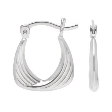 New Sterling Silver Small Patterned Hoop Earrings