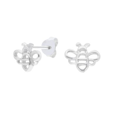 New Sterling Silver Bumble Bee Stud Earrings