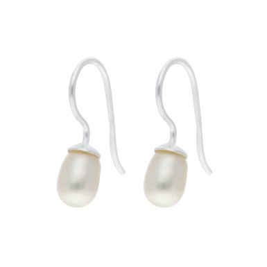 New Sterling Silver Fresh Water Cultured Pearl Drop Earrings